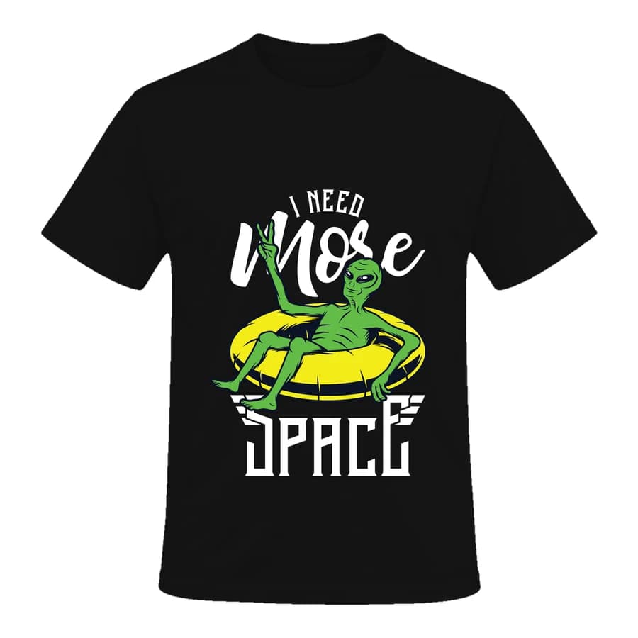T-shirt — Voyage spatial · Planète libre — الأمام — أسود