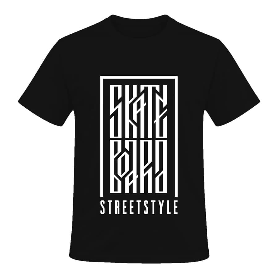 T-shirt — Skate · Au rythme de la ville — الأمام — أسود