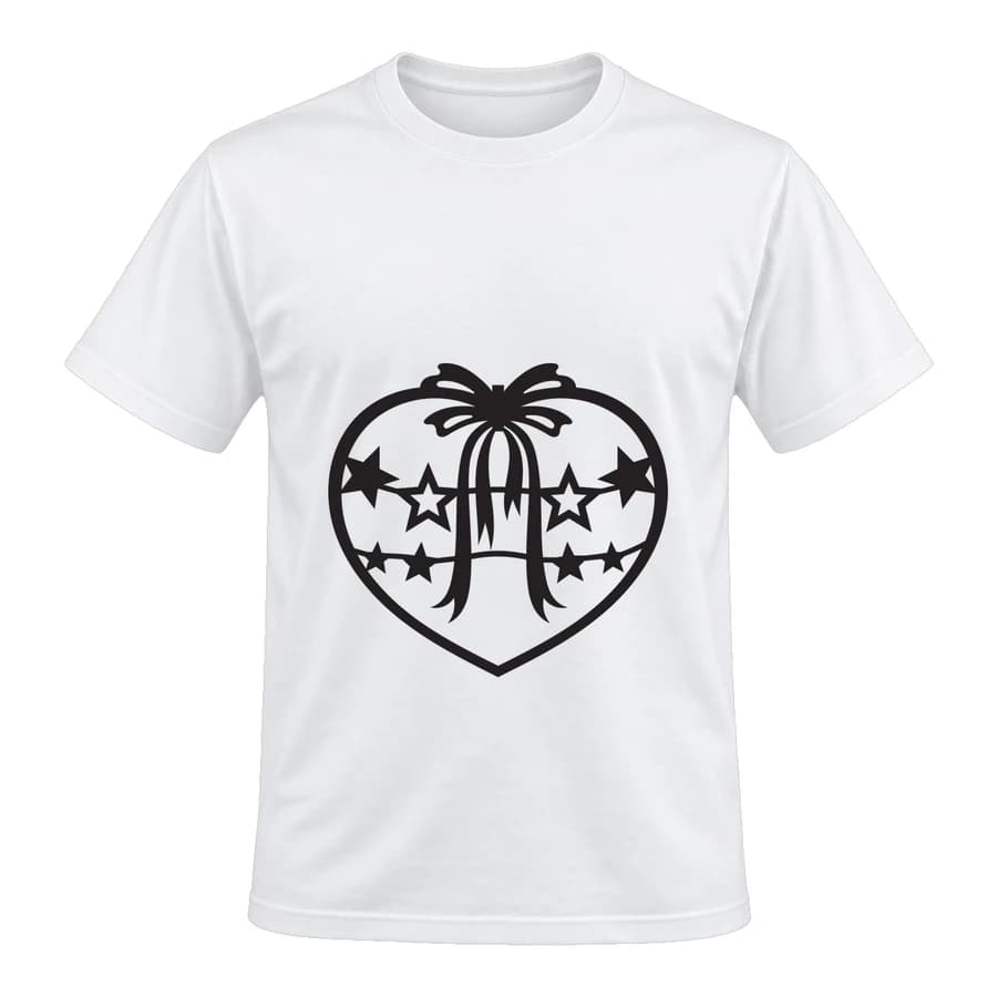 T-shirt — Cœur ajouré — الأمام — أبيض